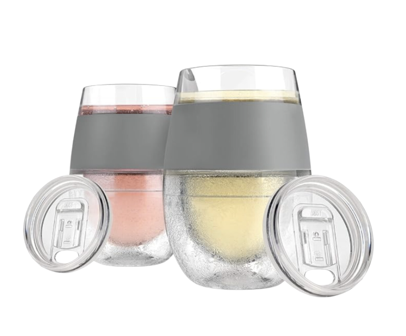 Double Wall Plastic Chilling Tumblers Set of 2 with Lids